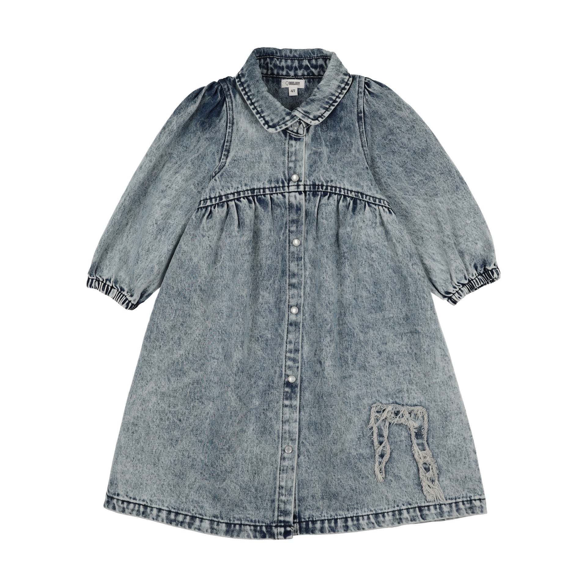 Bonjoy Jean Patch 3/4 Sleeve Dress - BTSS26024D