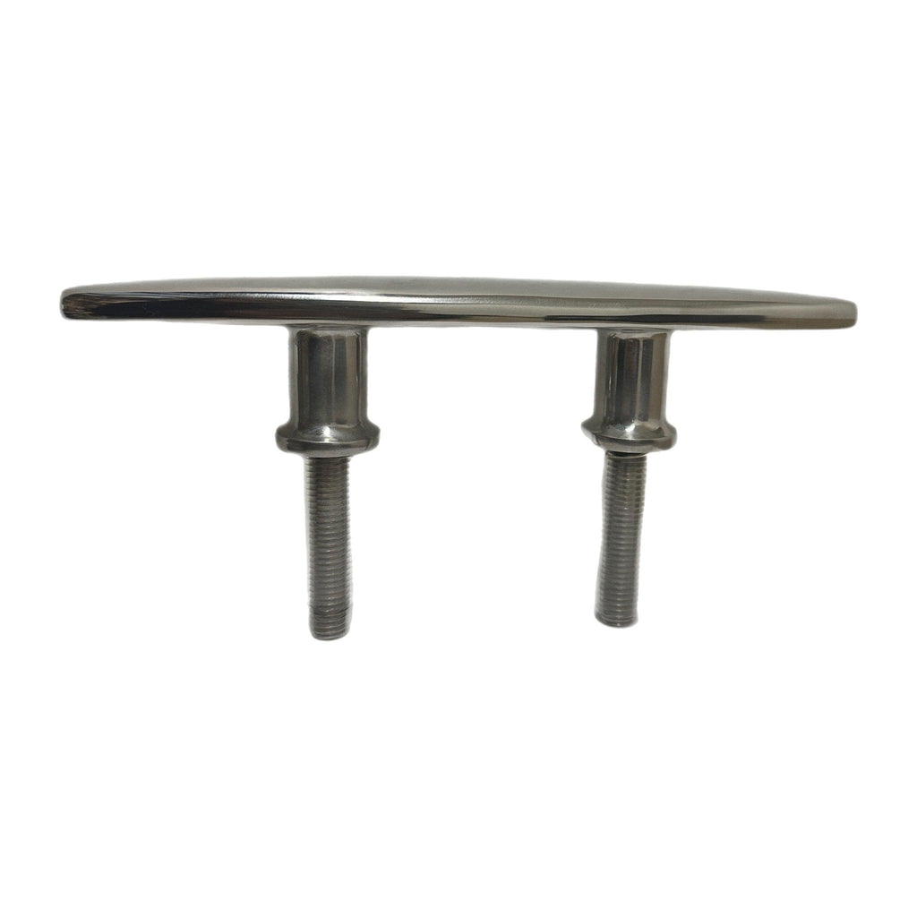 Marine Hardware 10" 316 SS Stud Mount Euro Style Cleat SSCL66011-2SE - Essenbay Marine