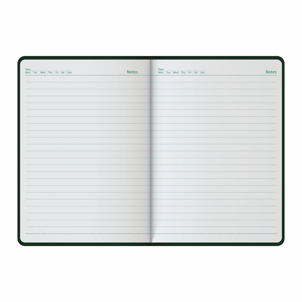 Anupam Daily Notes A5 Journal Notebook – 256 Pages, 80gsm, Fine Matte PVC Hard Cover with Foil, Elastic Closure, and Special Undated Calendar Pages