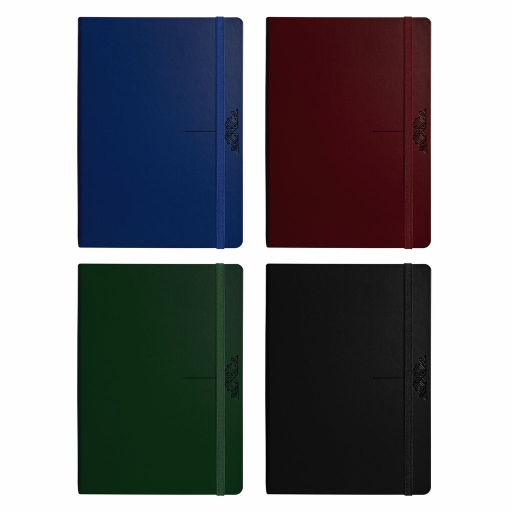 Anupam Daily Notes A5 Journal Notebook – 256 Pages, 80gsm, Fine Matte PVC Hard Cover with Foil, Elastic Closure, and Special Undated Calendar Pages