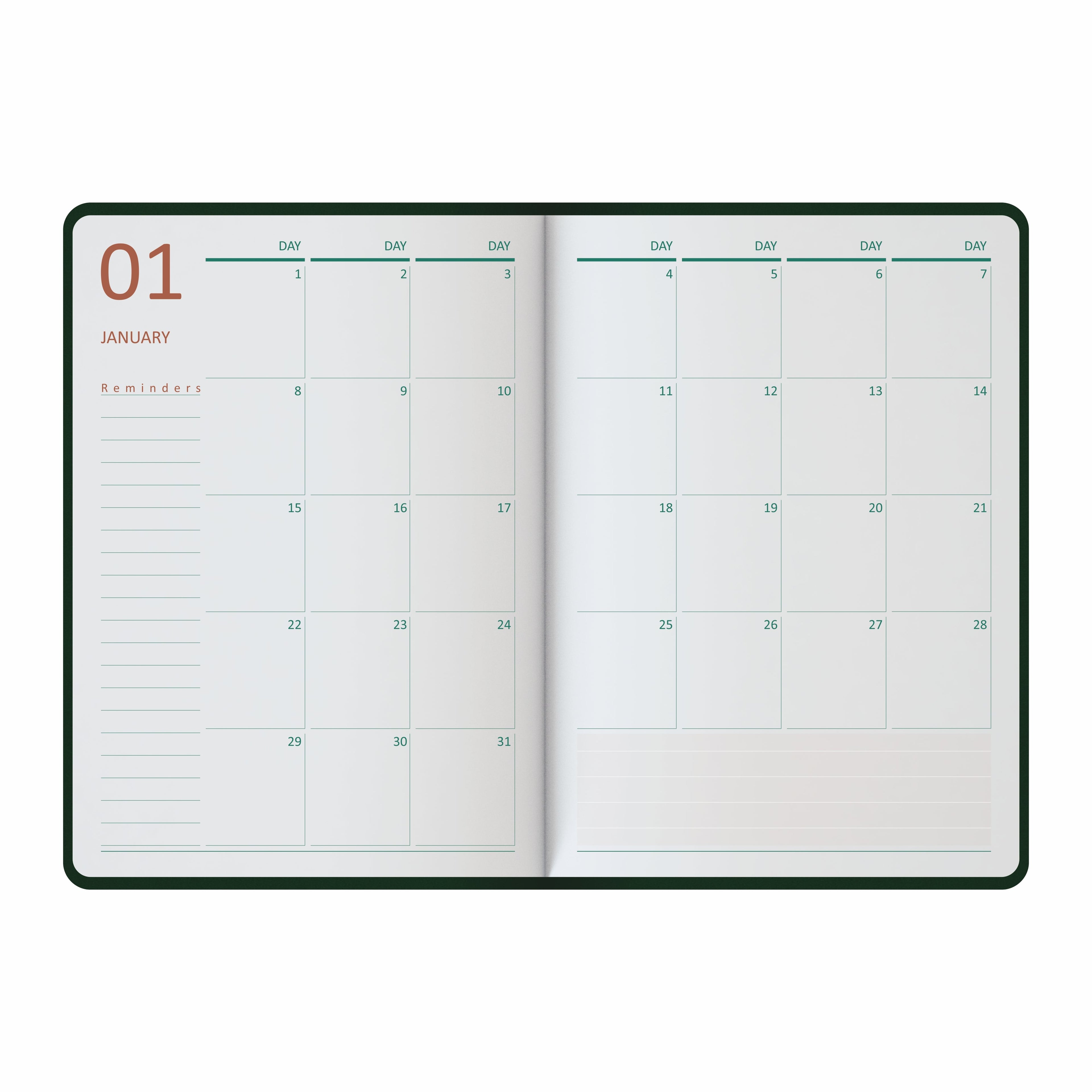Anupam Daily Notes A5 Journal Notebook – 256 Pages, 80gsm, Fine Matte PVC Hard Cover with Foil, Elastic Closure, and Special Undated Calendar Pages