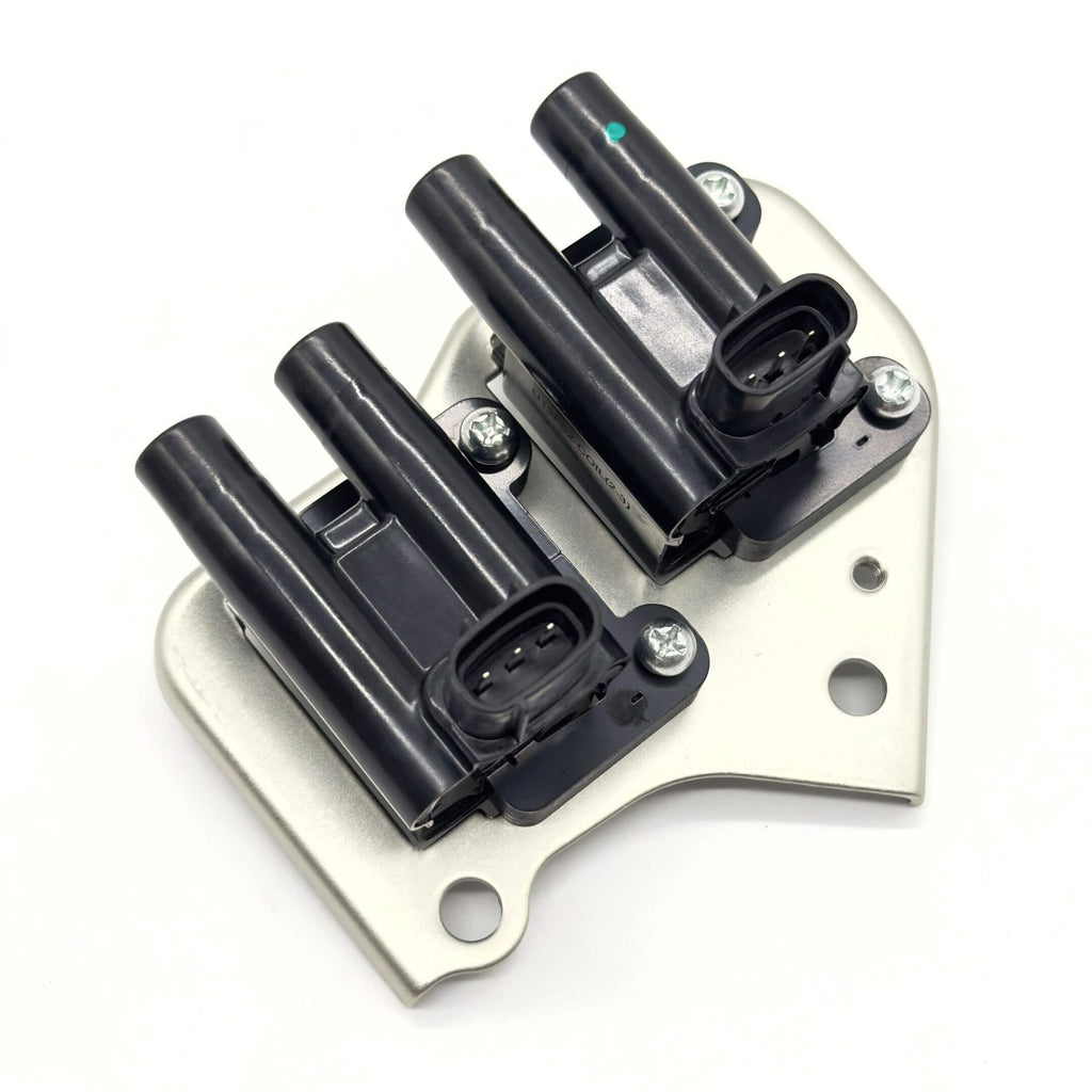 Ignition Coil Assembly for Subaru Sambar Truck TT1, TT2 Models (1999-2012), featuring dual black coils on a metallic base.