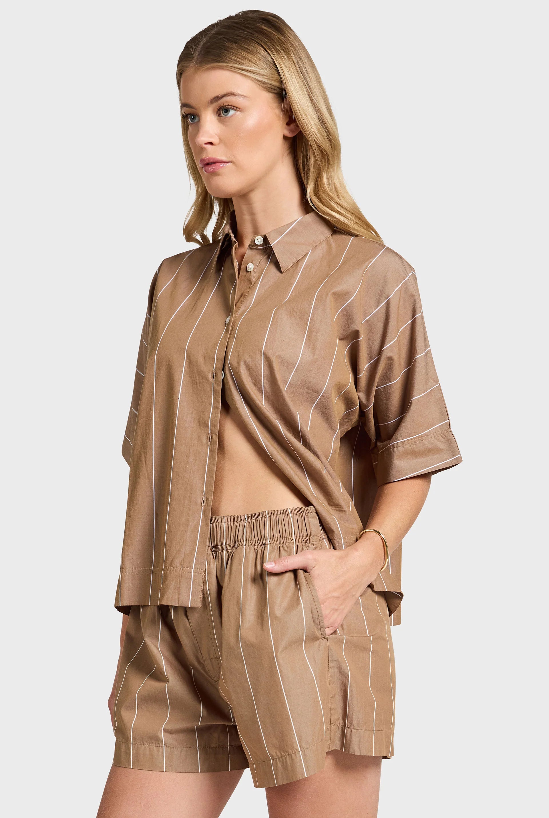 Alma Stripe Poplin SS Shirt