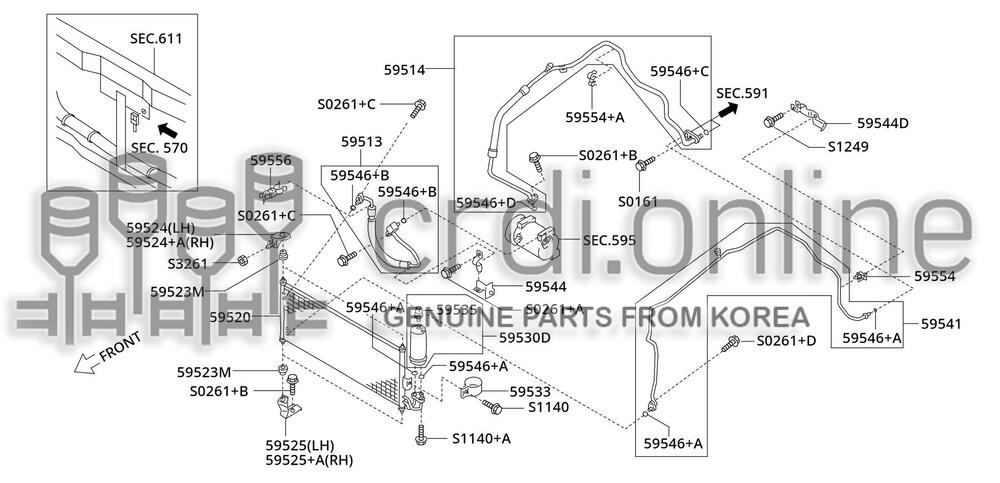 HOSE ASSY-FLEXIBLELOWER 59514-31710 5951431710 59514 31710