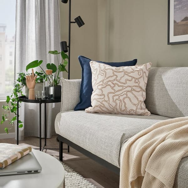 Ikea GULDFLY - Cushion cover, off-white/yellow-beige, 50x50 cm