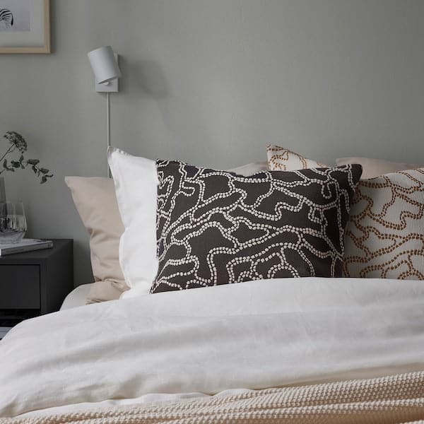 Ikea GULDFLY - Cushion cover, off-white/yellow-beige, 50x50 cm