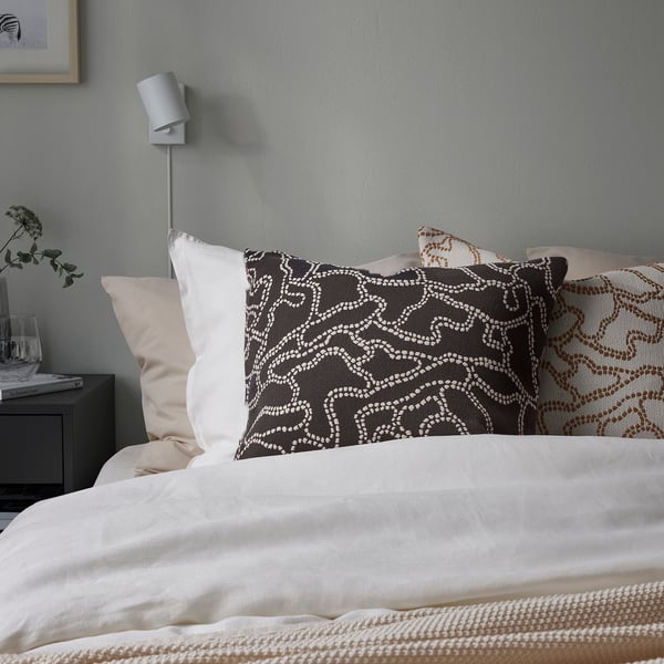 GULDFLY cushion cover, off-white/yellow-beige, 50x50 cm