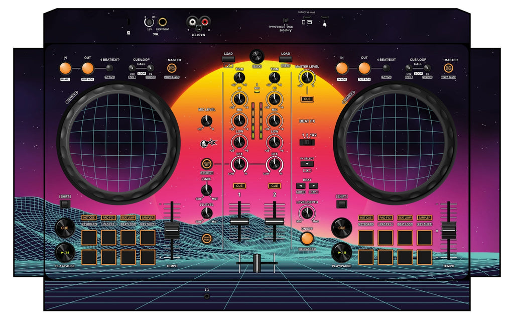 Pioneer DJ DDJ FLX 4 Skin Synthwave Horizon